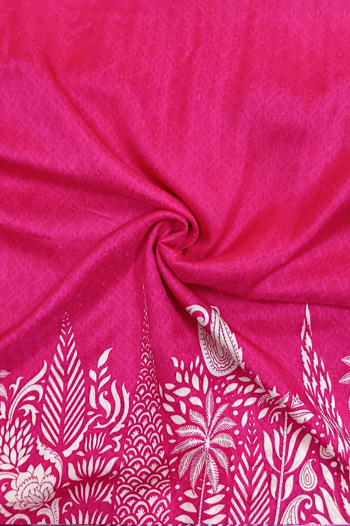 Russian silk Self Jacquard Printed Fabric (Width 44")