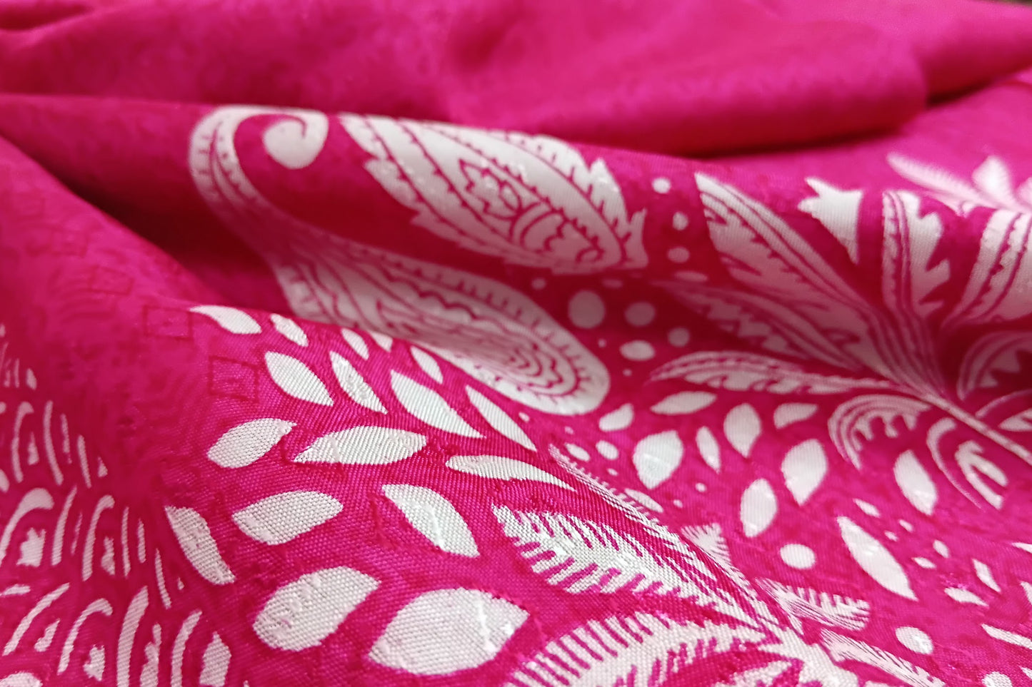 Russian silk Self Jacquard Printed Fabric (Width 44")