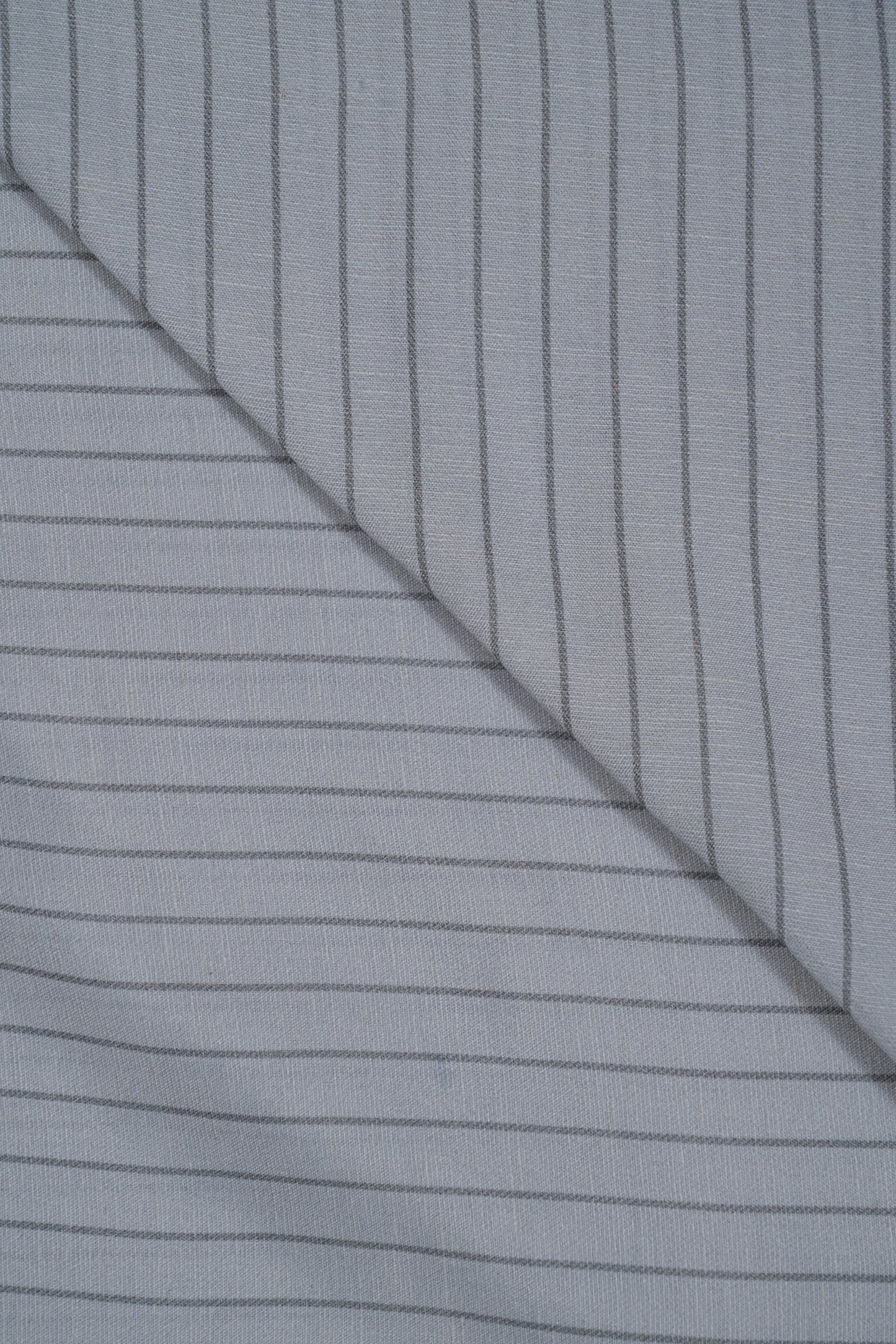 Grey Thin Stripes Pure Soft Linen Shirting Fabric (Width 44 Inches)
