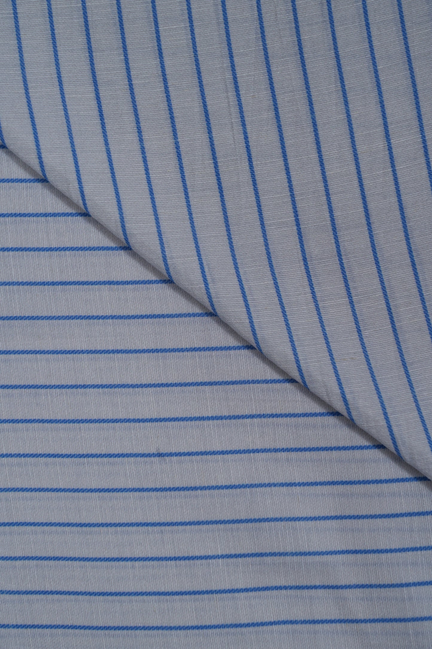 Blue Thin Stripes Soft Linen Shirting Fabric (Width 44 Inches)