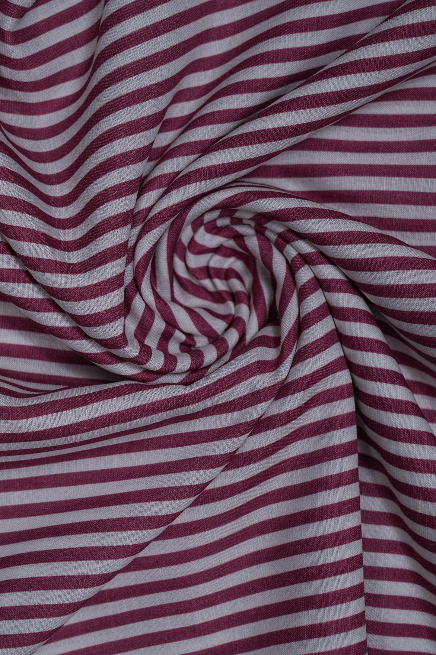 Wine Red Thick Stripes Pure Soft Linen Fabric (Width 44 Inches)
