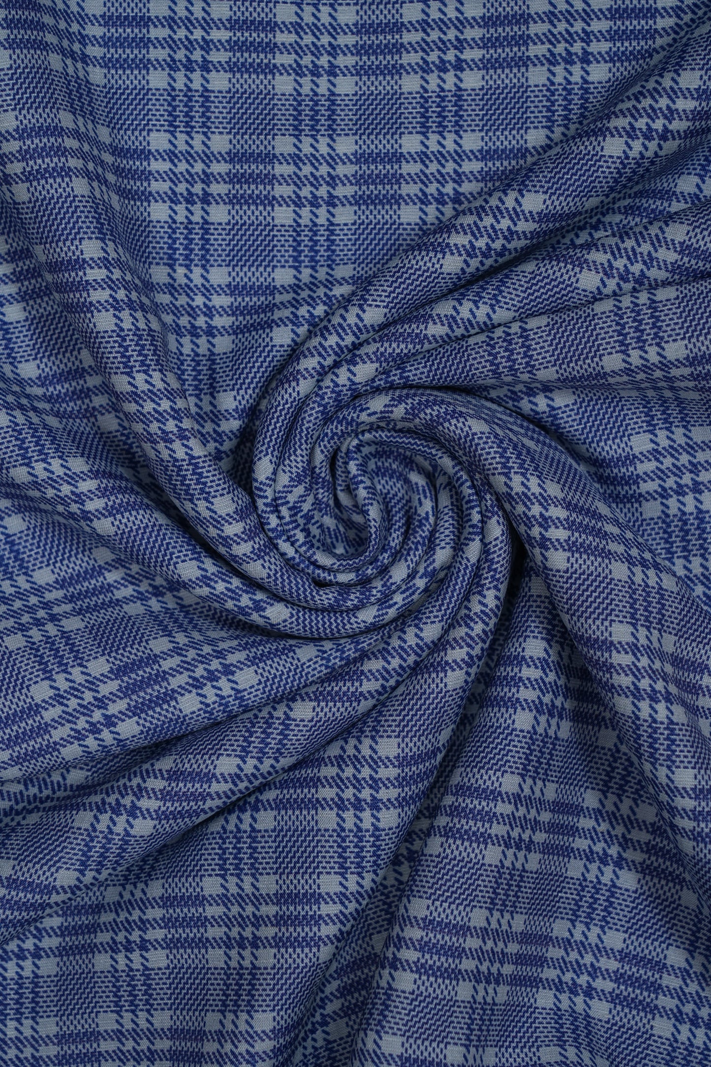 Blue Vertical Stripes With Checks Pure Soft Linen Shirting Fabric (Width 44 Inches)