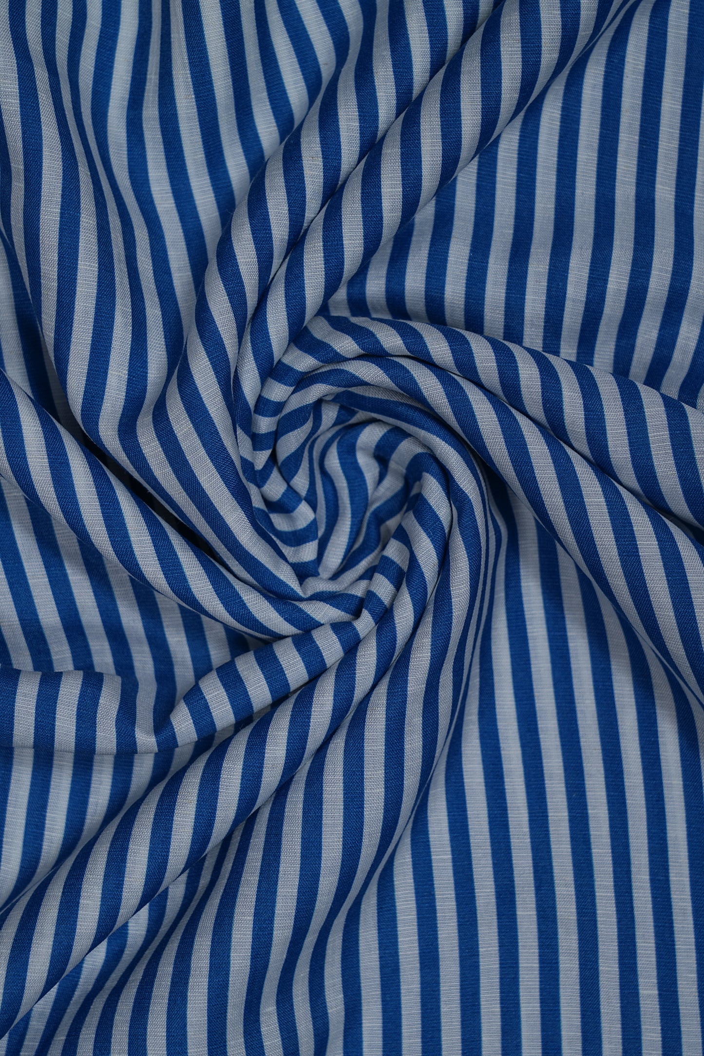 Blue Classic Stripes Soft Linen Shirting Fabric (Width 44 Inches)
