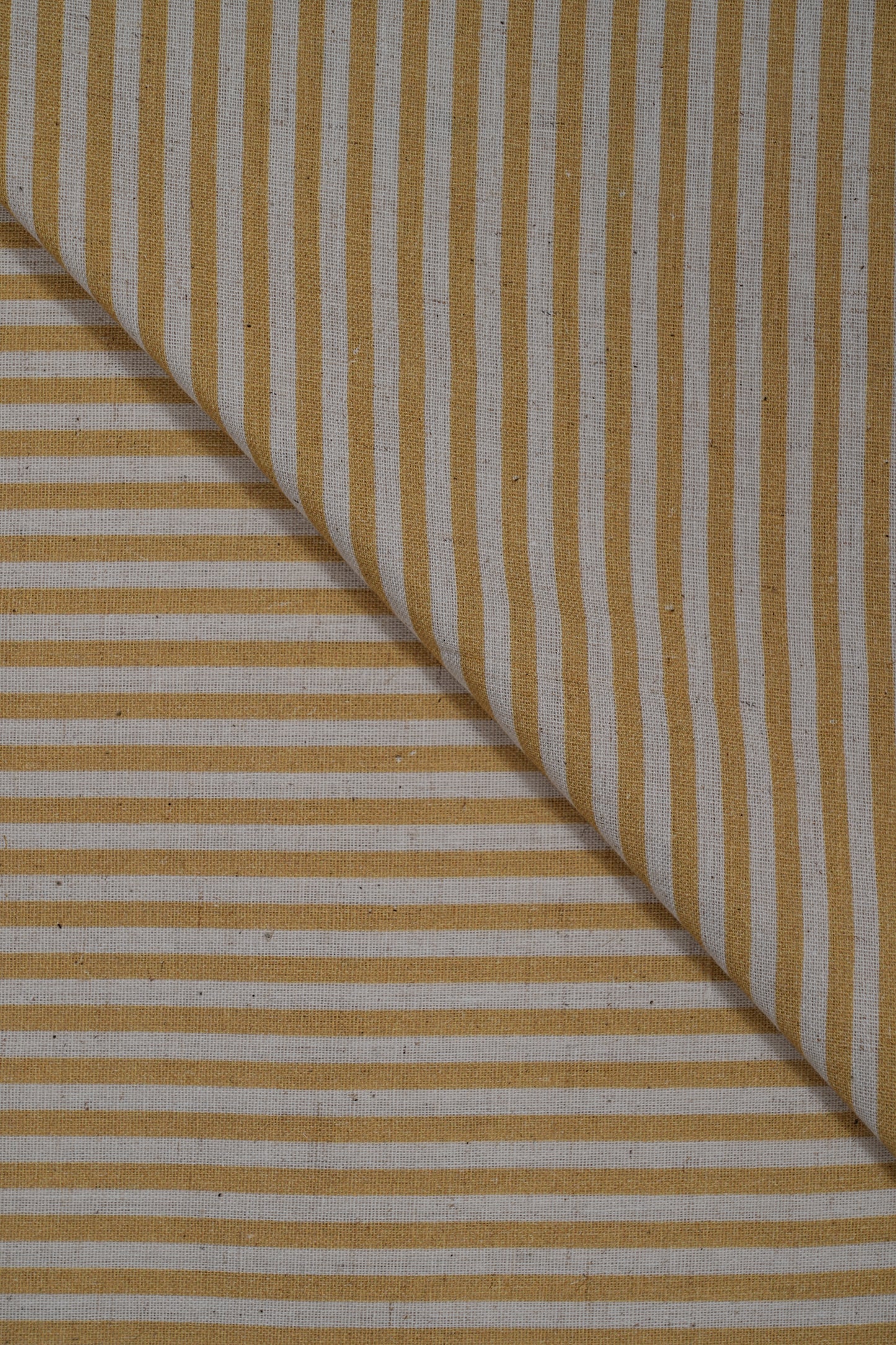 Gentalman Yellow Stripes Handloom Cotton Shirting Fabrics (Width 44 Inches)