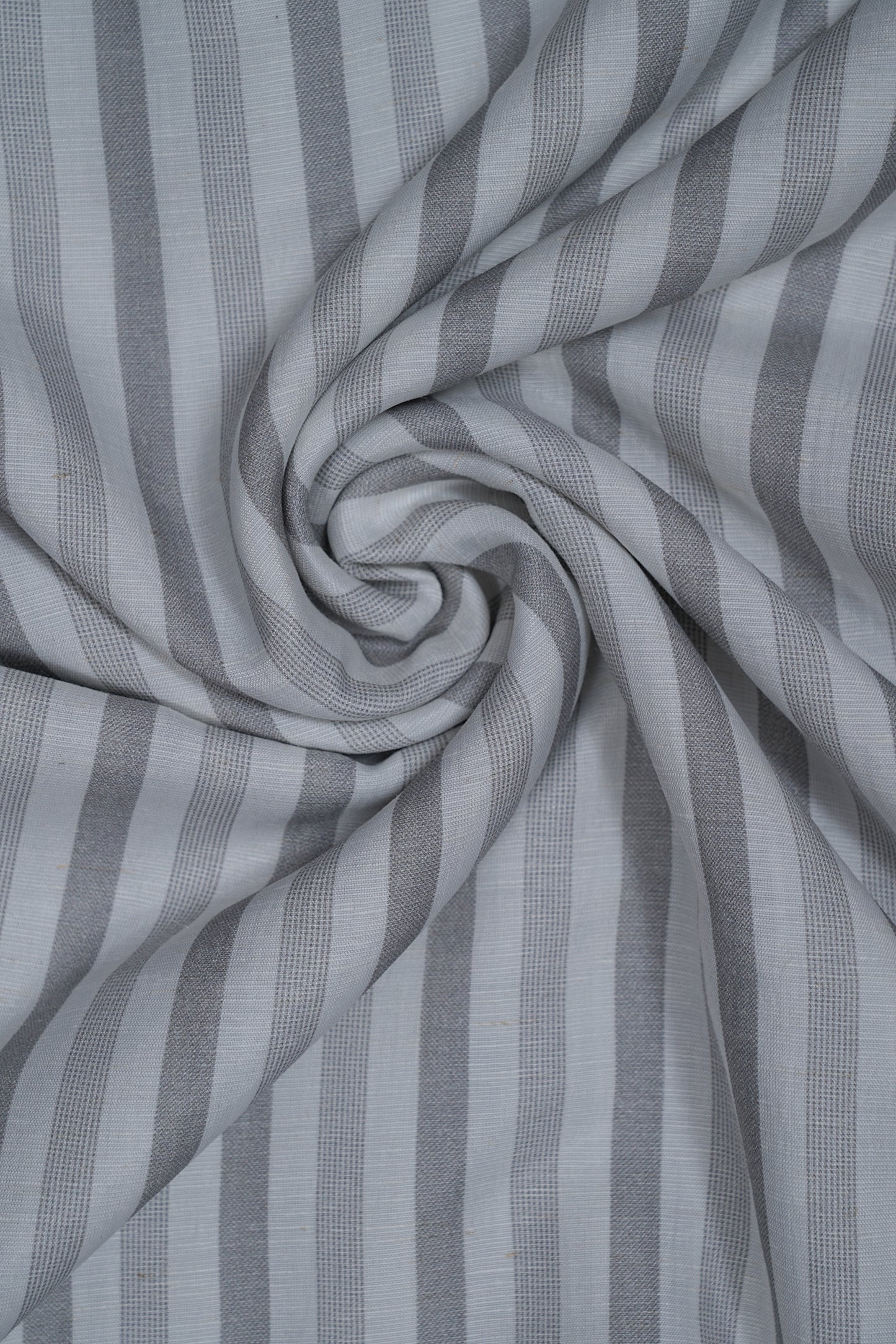 Grey Color Multi Stripes Pure Soft Linen Shirting Fabric (Width 44 Inches)