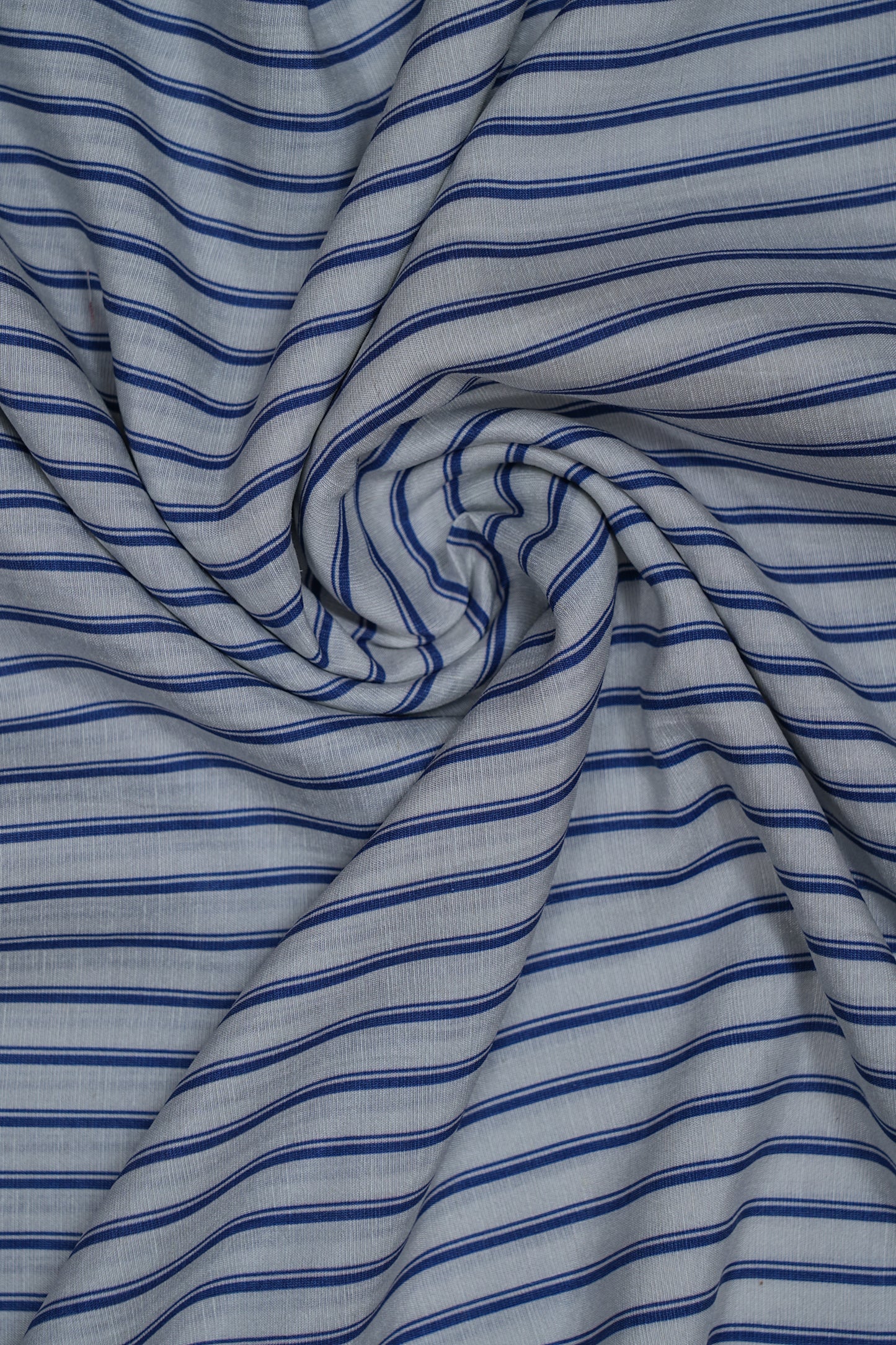 Blue Thick Stripes Soft Linen Fabric (Width 44 Inches)