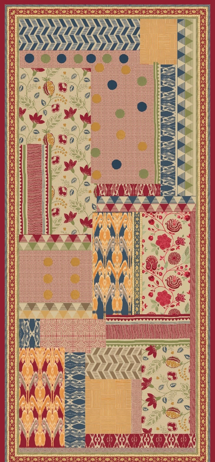 Beige & Multicolor Pure Chinon Printed Dupatta