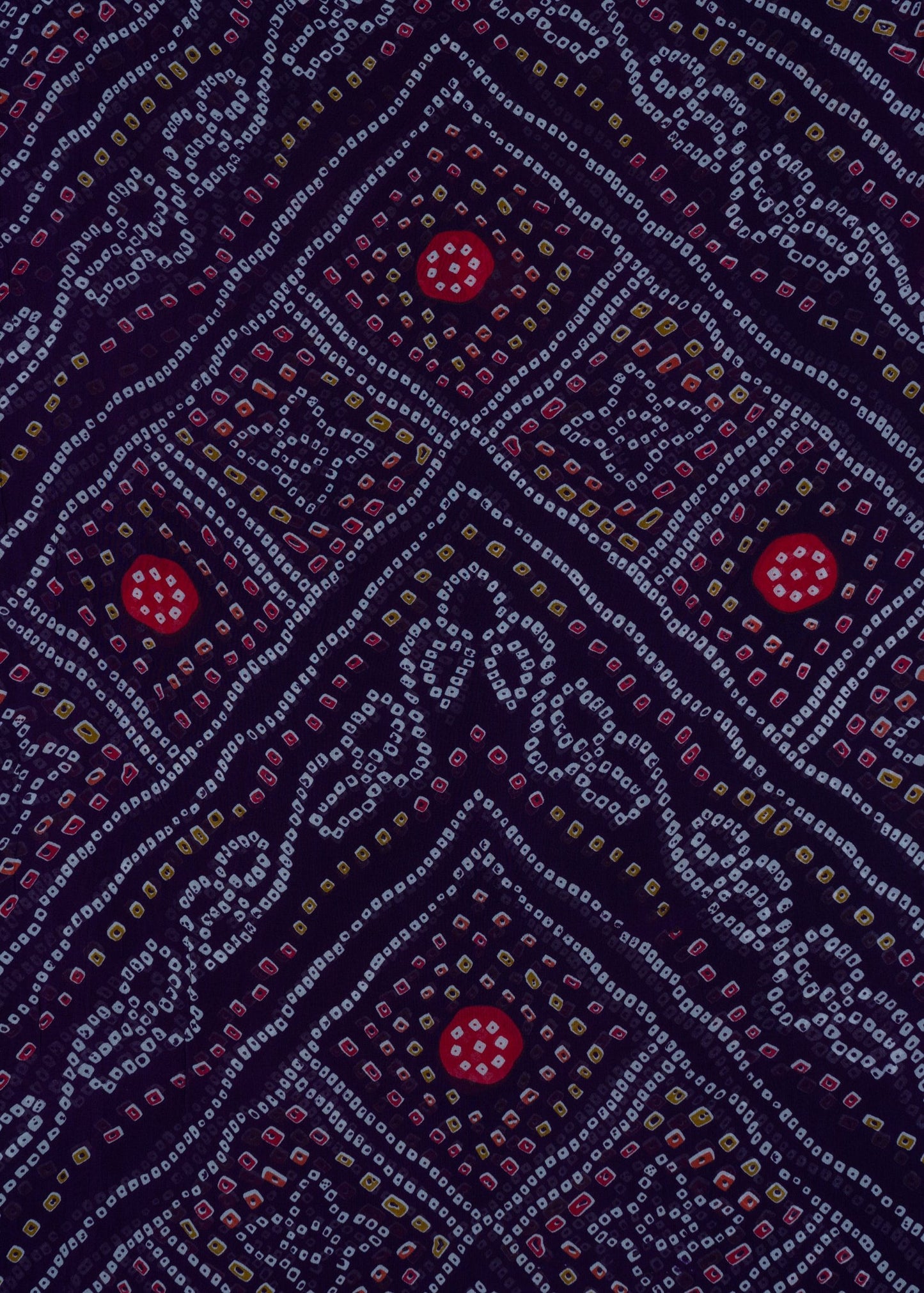 Purple Color Bandhani Printed Pure Georgette Fabric