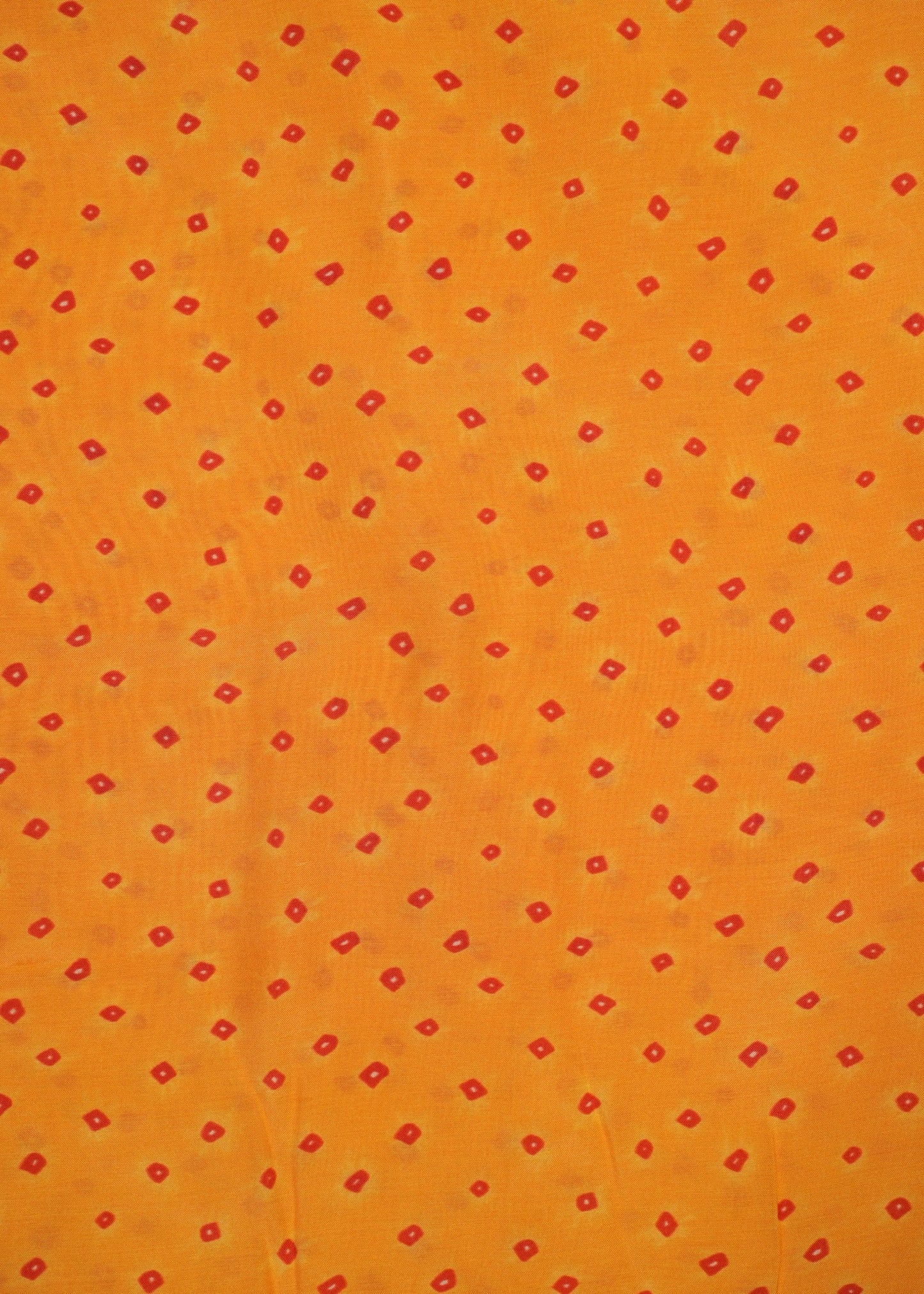 Dark Orange Bandhani Pure Muslin Printed Fabric