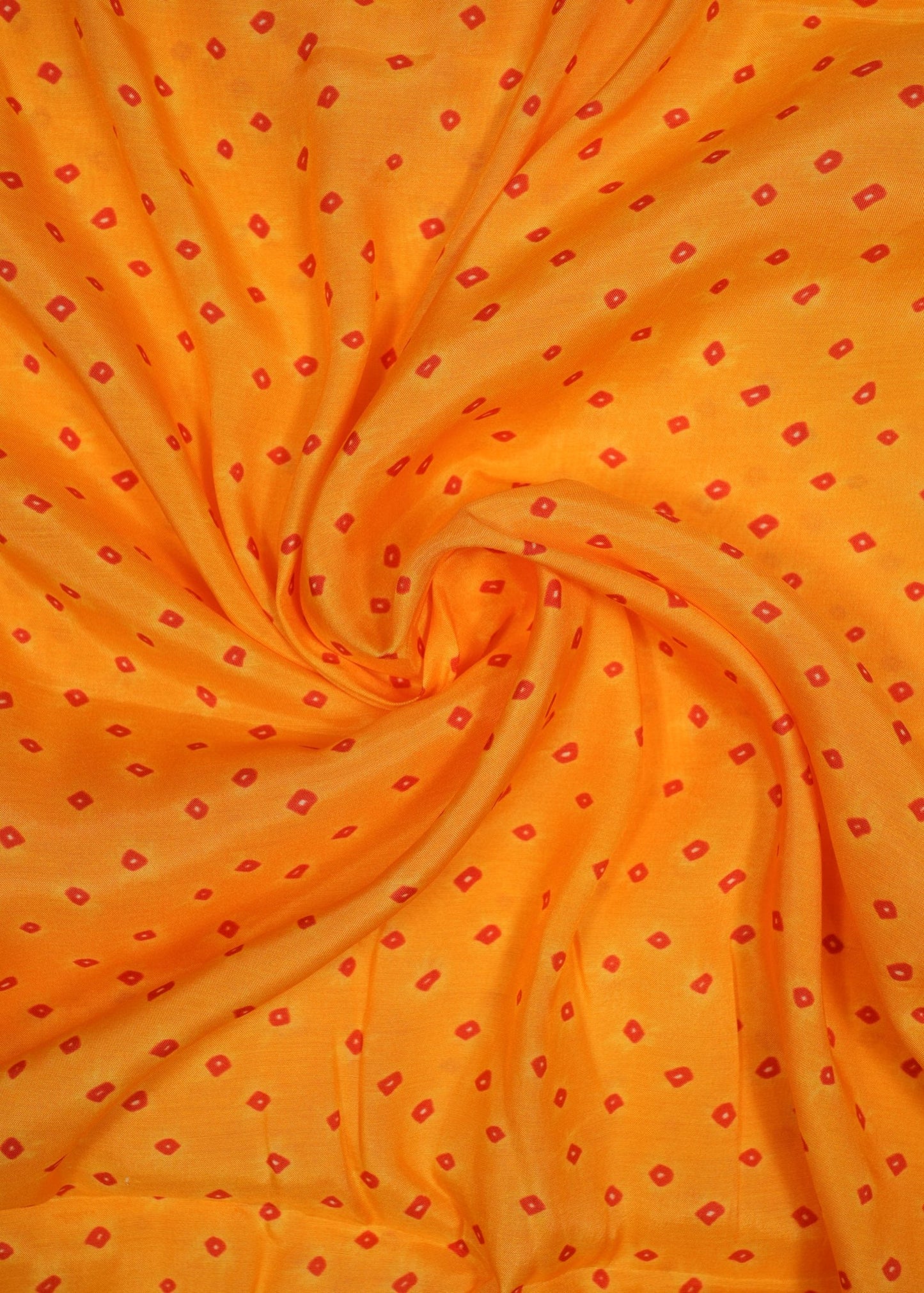 Dark Orange Bandhani Pure Muslin Printed Fabric