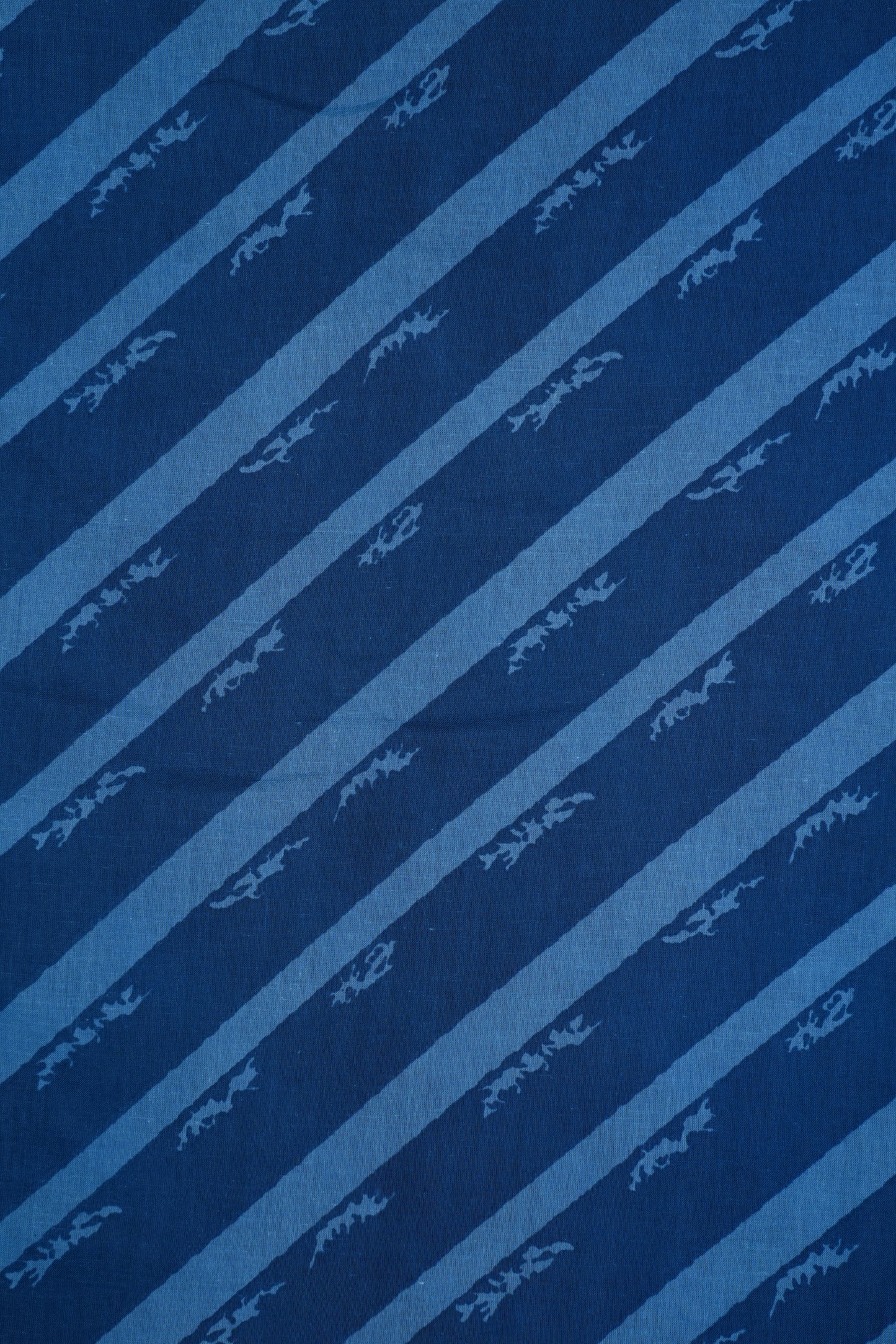 Navy Blue Leheriya Printed Pure Cotton Fabric