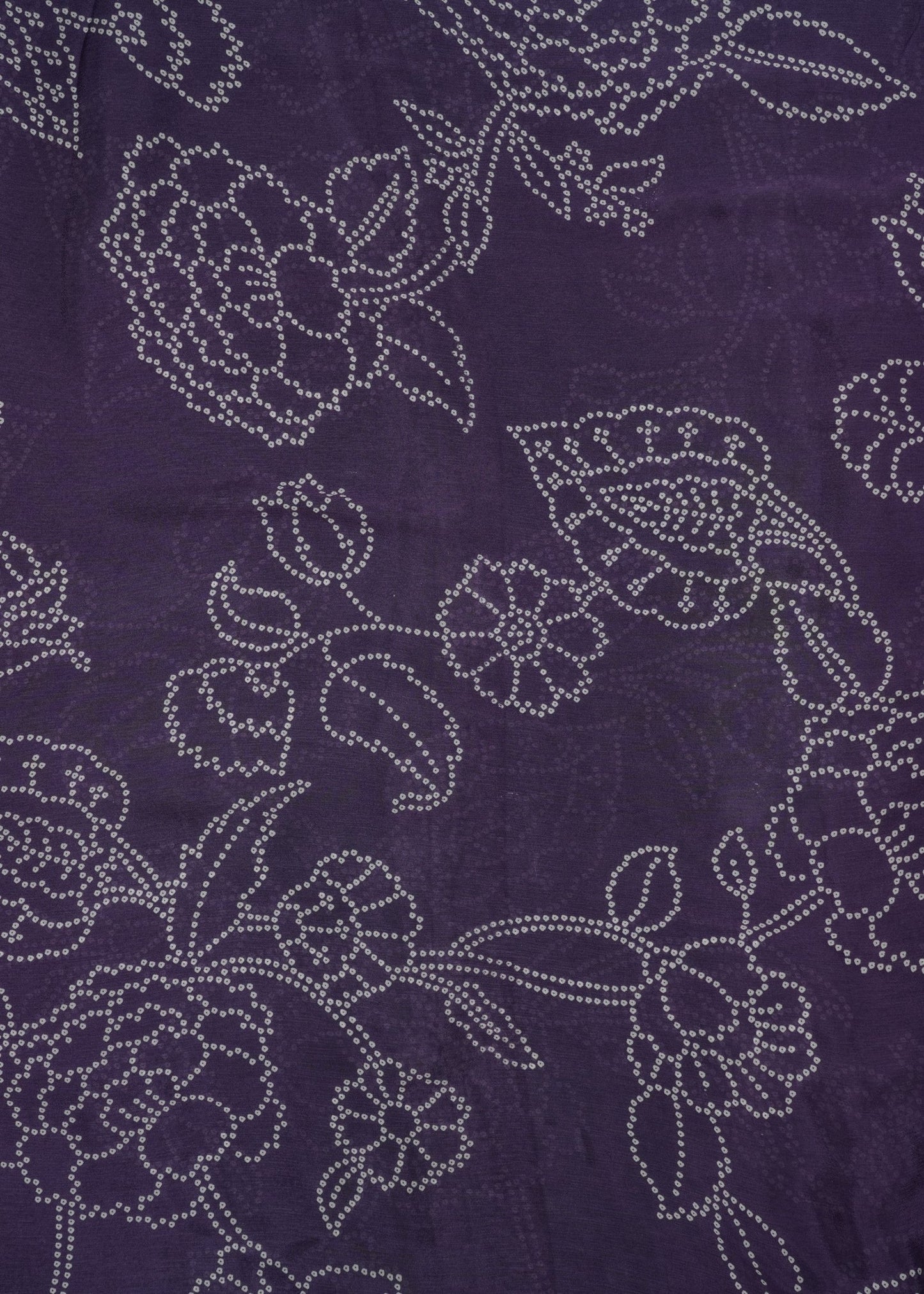 Purple Leheriya Bandhani Printed Pure Chinon Fabric
