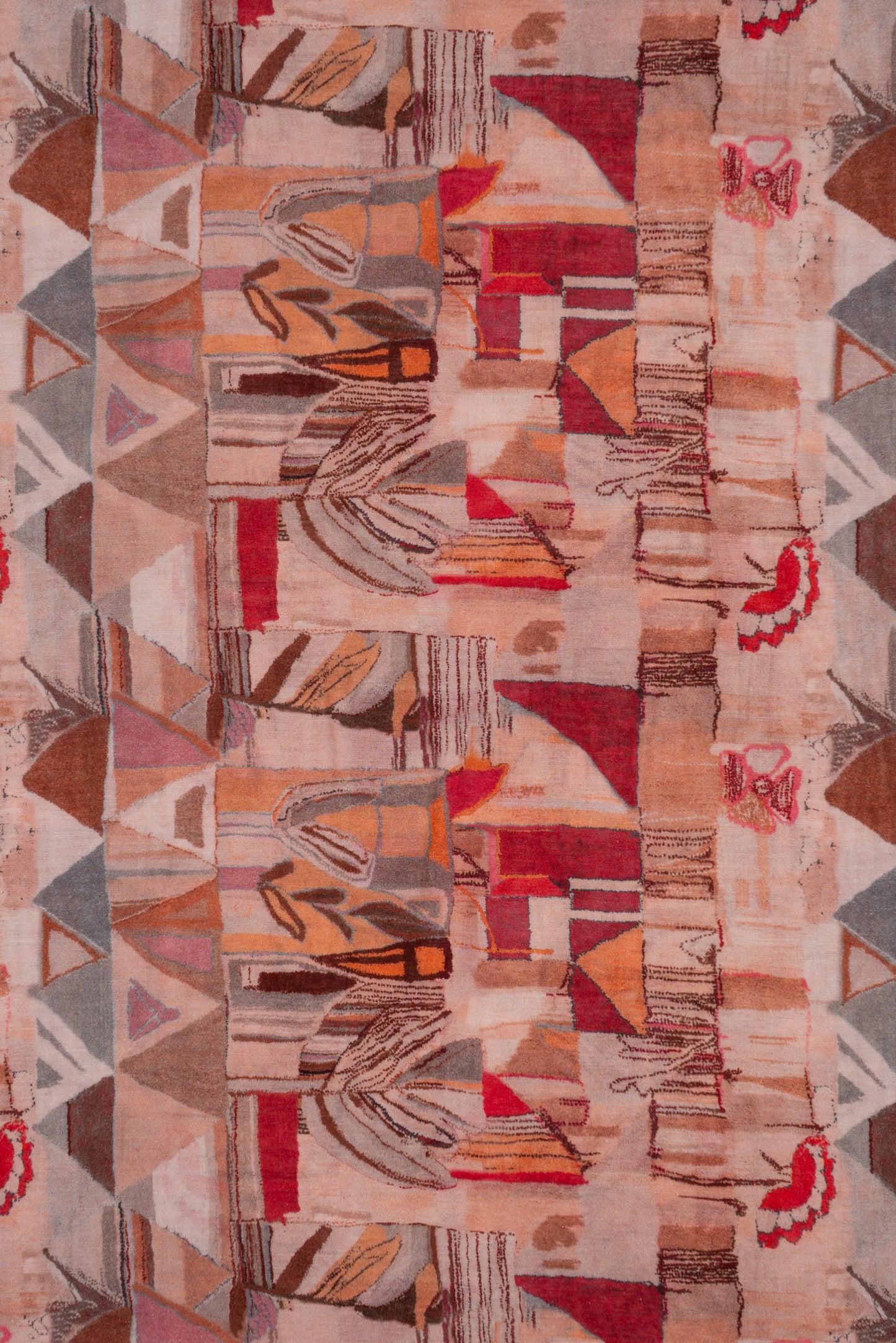 Rustic Geometric Tapestry Printed Pure Cotton Fabric (Width 44 Inches)