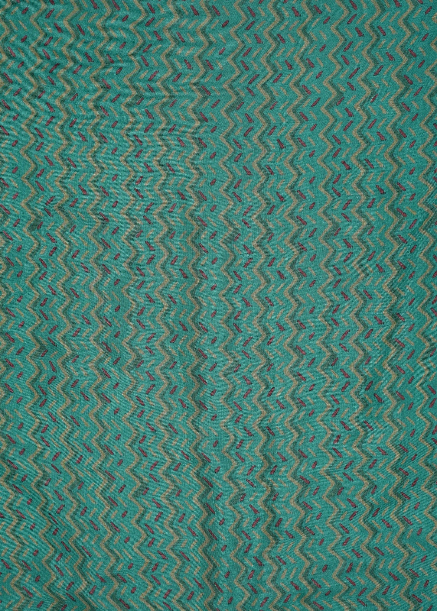 Aqua Green Chevron Digital Printed Pure Muslin Fabric