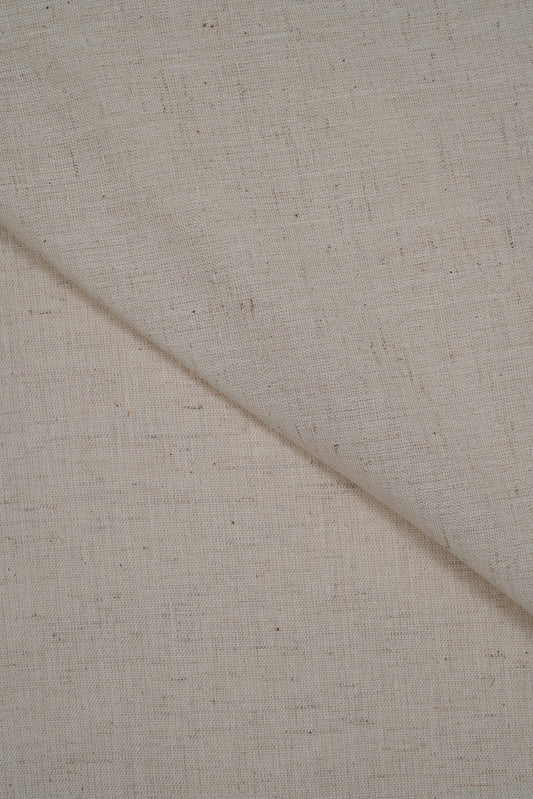 Off White Color Khadi Plain Handloom Shirting Fabric (Width 44 Inches)