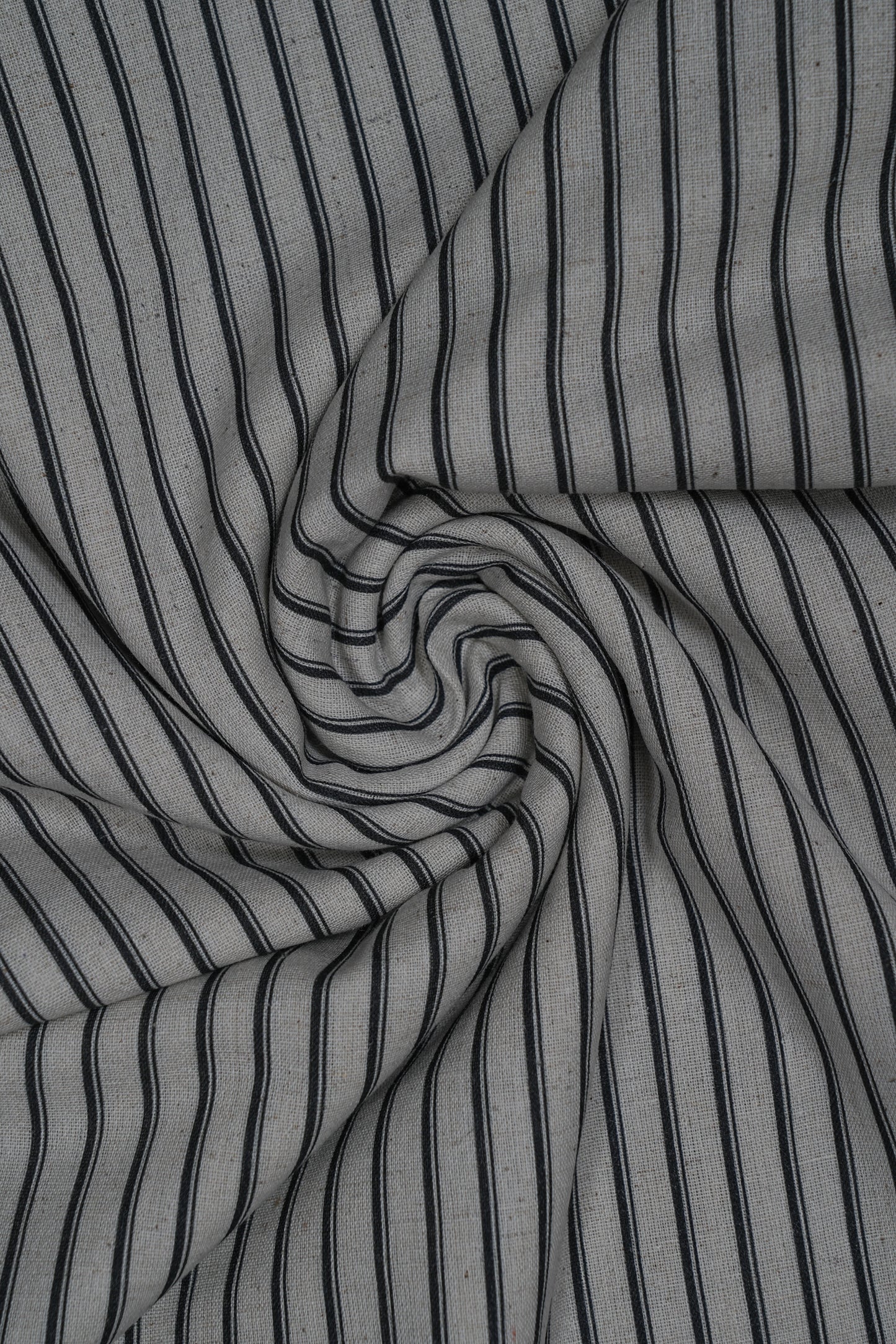 Black Color Thick Stripes Pure Handloom Cotton Shirting Fabric (Width 44 Inches)
