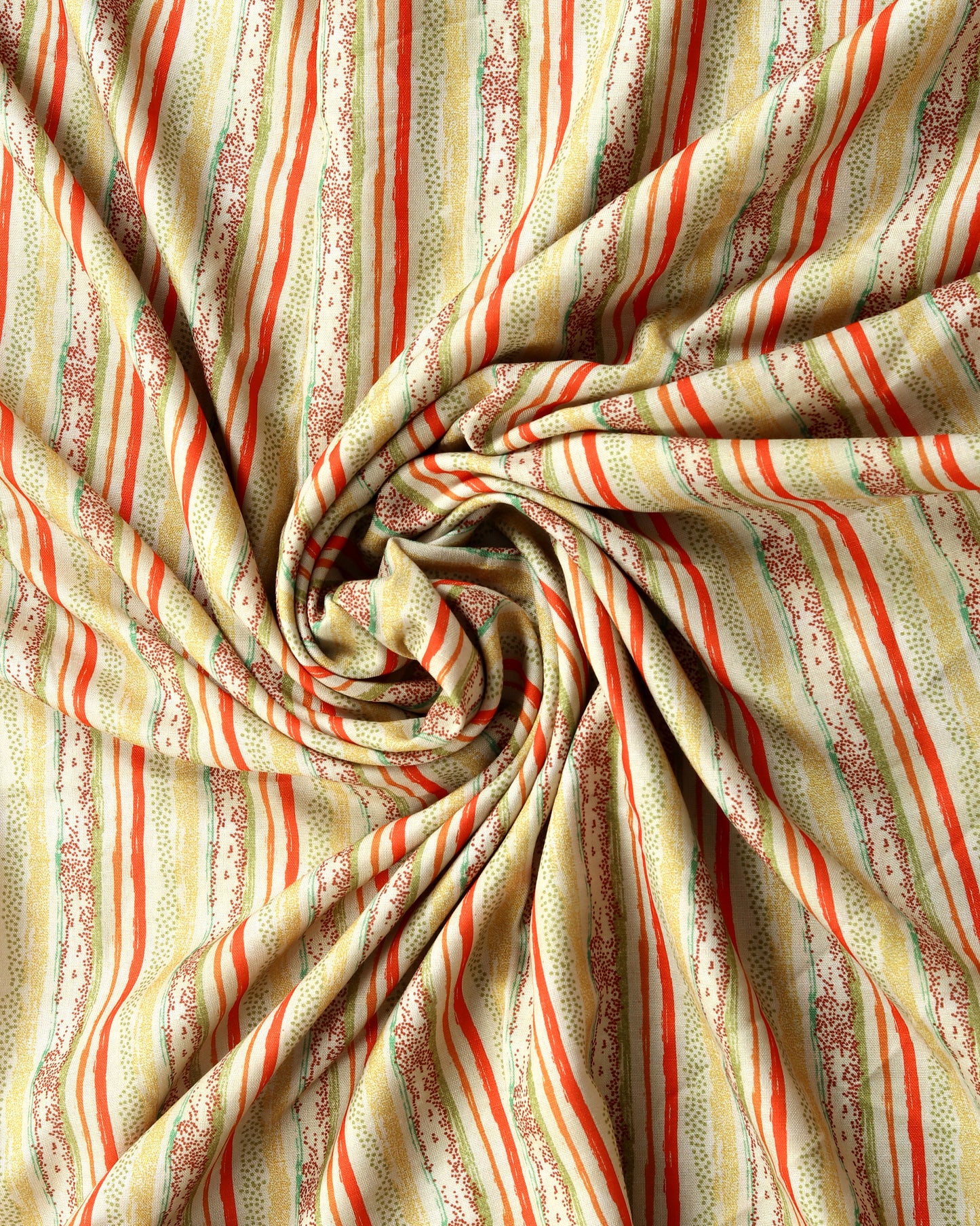 Wheat Floral Abstract & Stripes Magic Slub Printed Combo Set (Top & Bottom 2.5 Meters Each)