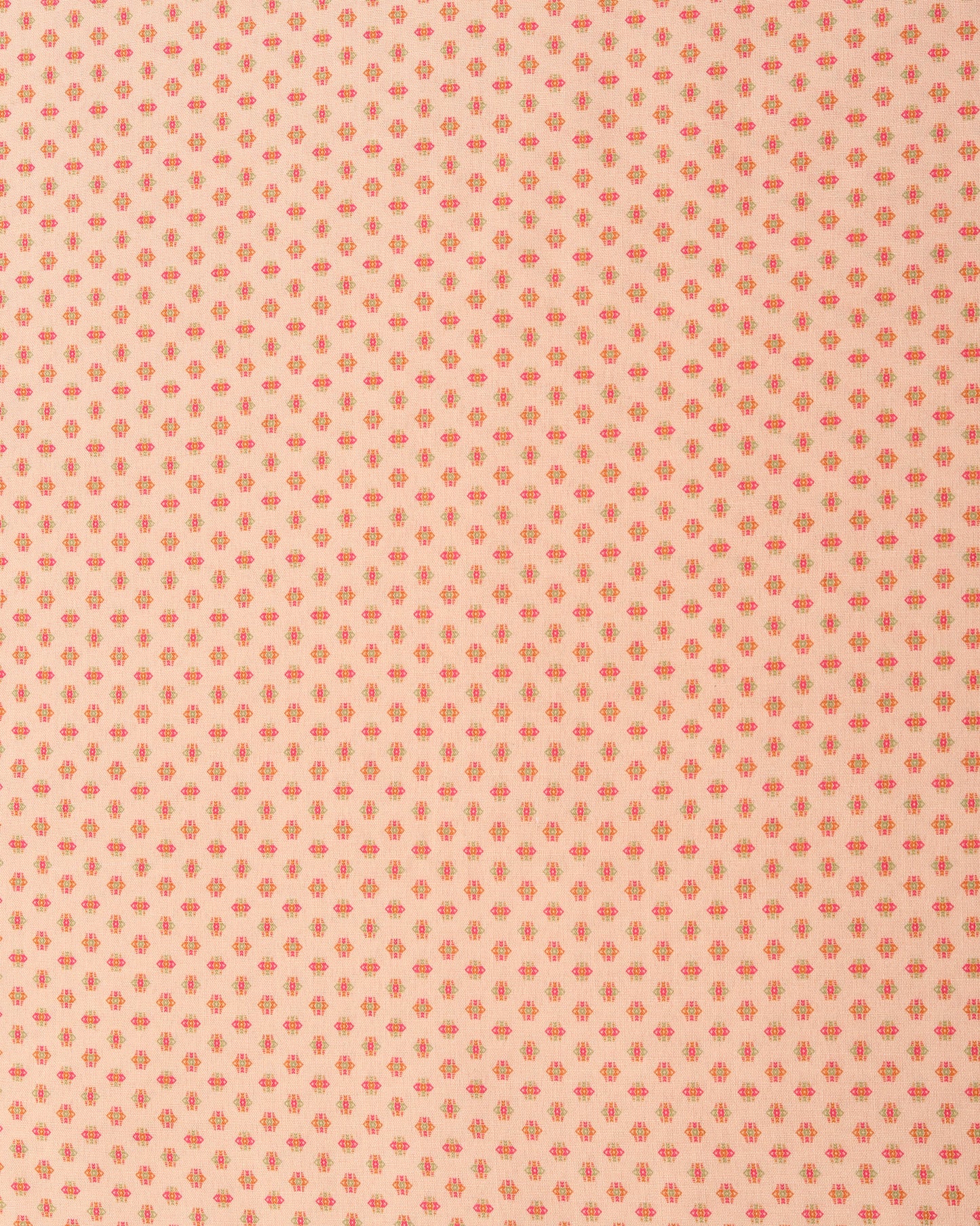 Peach Floral & Motif Magic Slub Printed Combo Set (Top & Bottom 2.5 Meters Each)