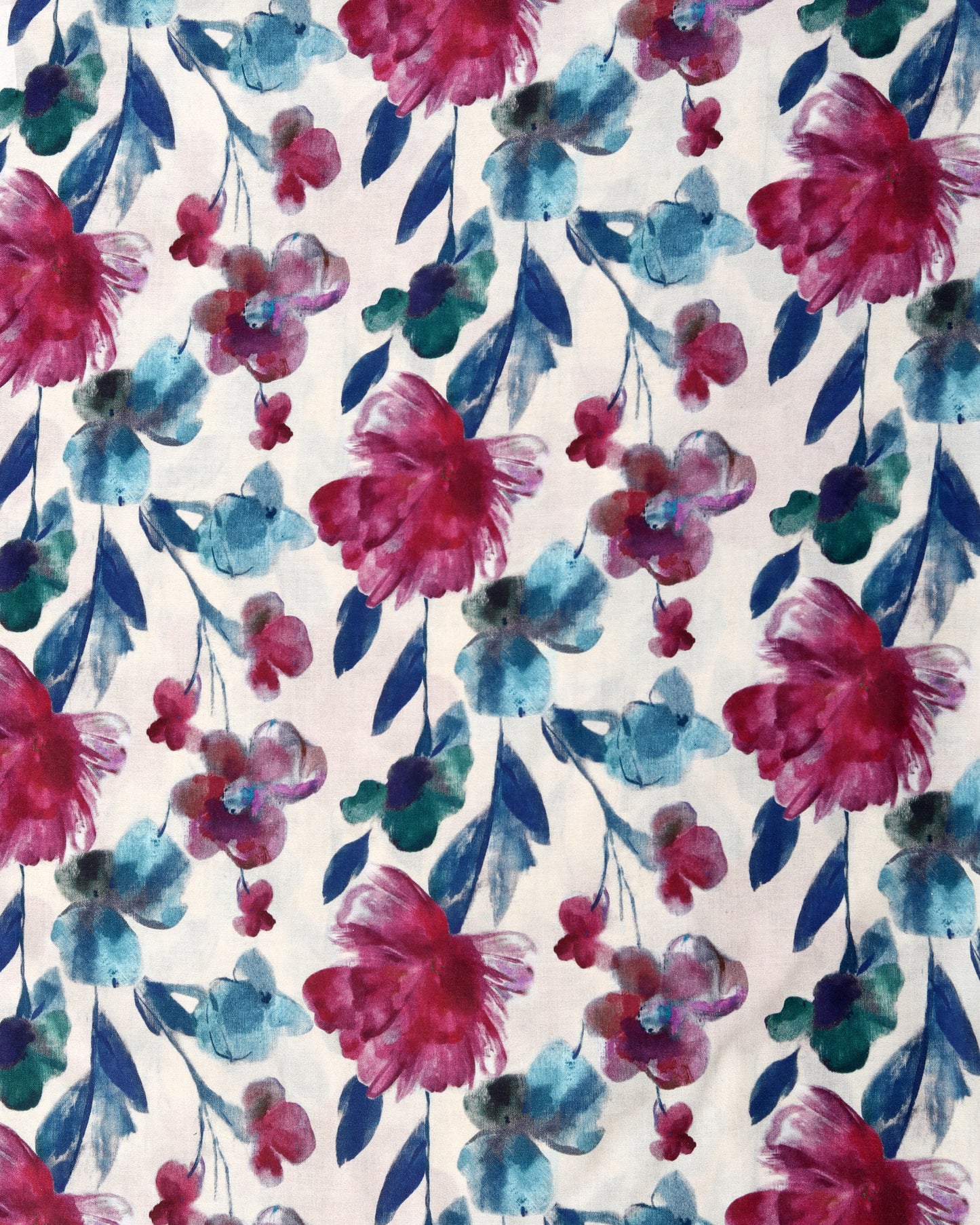 Cream Floral & Stripes Muslin Printed Combo Set ( Top & Bottom 2.5 Meters Each)