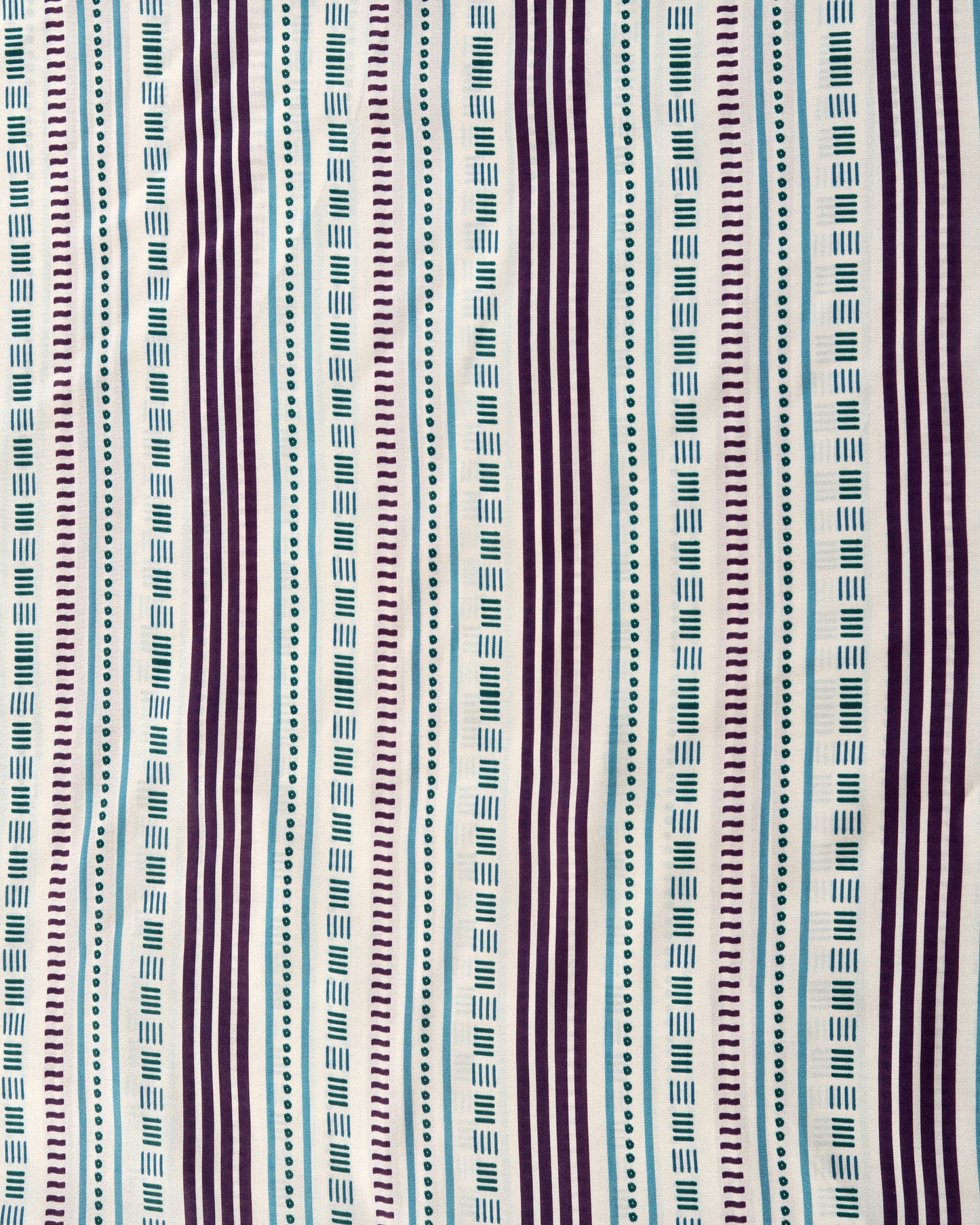 Cream Floral & Stripes Muslin Printed Combo Set ( Top & Bottom 2.5 Meters Each)