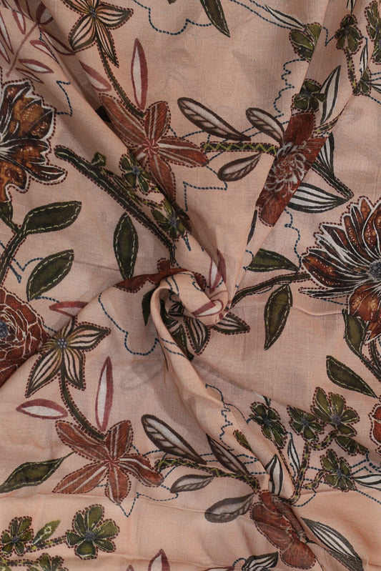 Pure Malai Chanderi Fabric