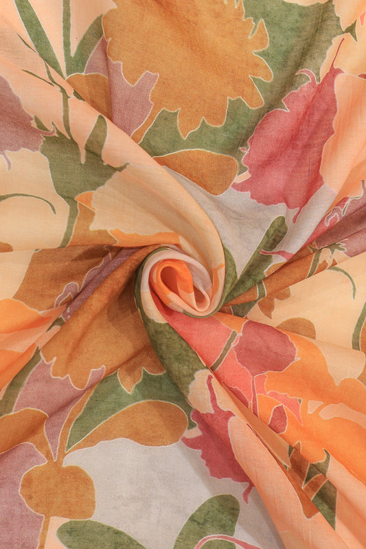 Pure Malai Chanderi Fabric