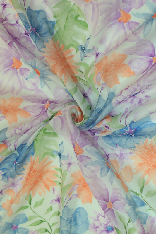 Pure Malai Chanderi Fabric