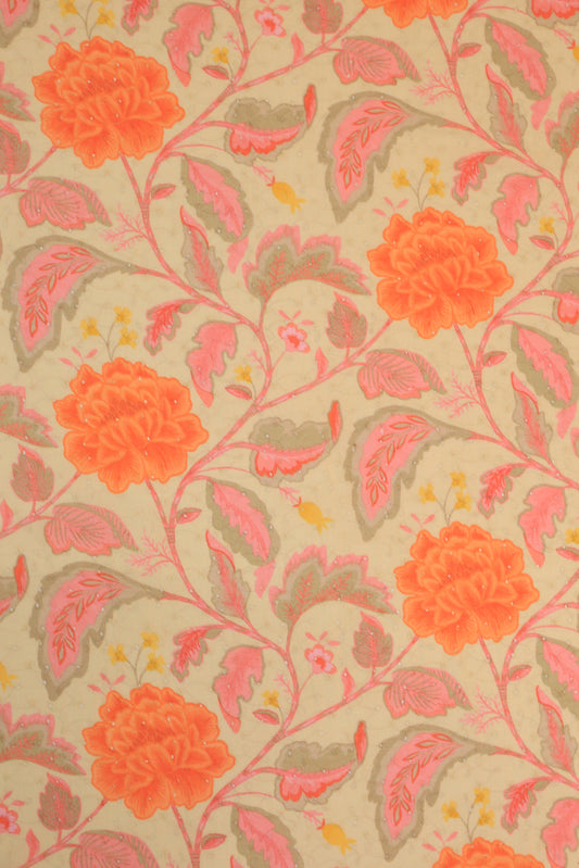 Pure Cotton Schiffli Printed Fabric