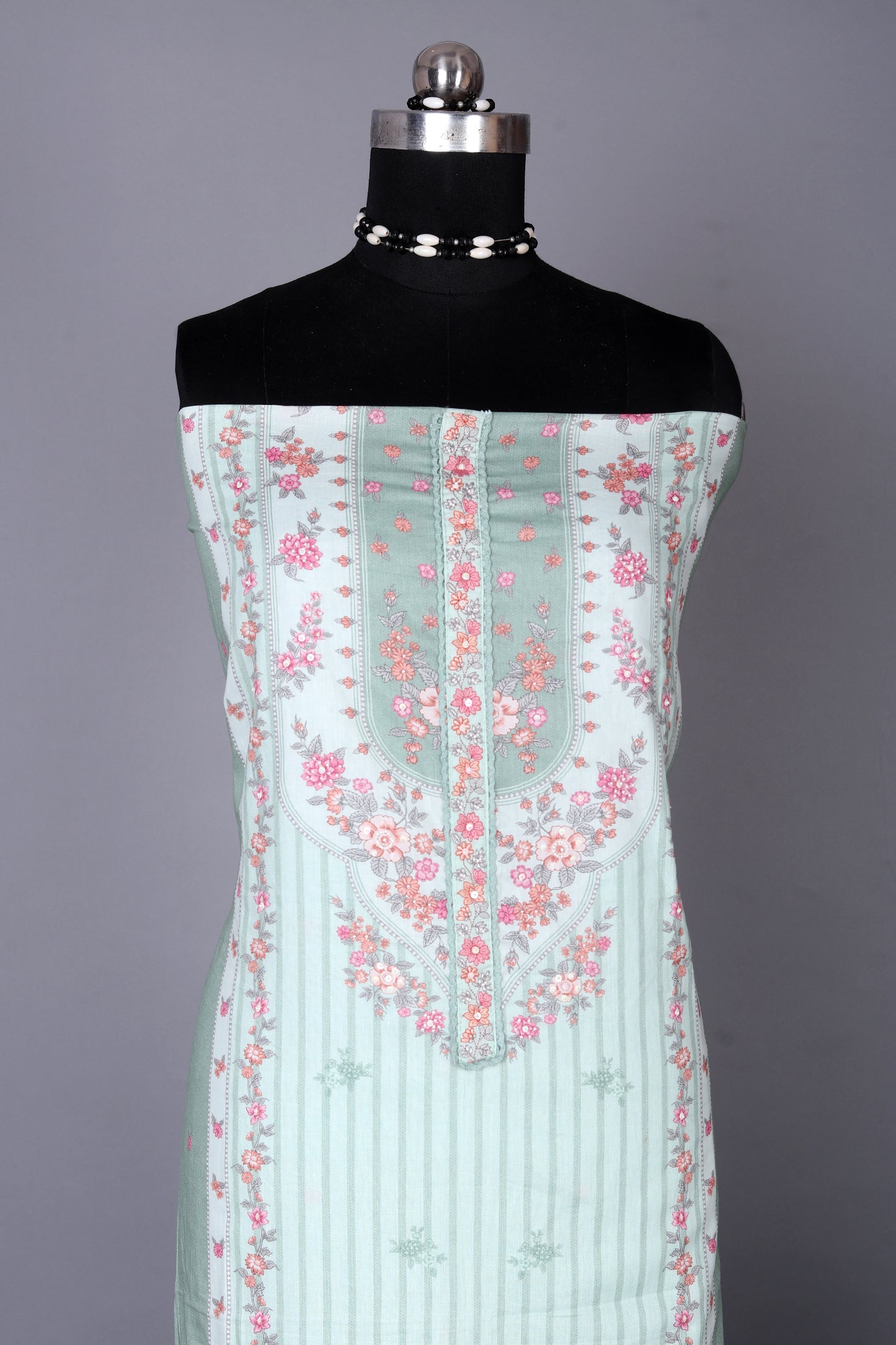 Light Green Breeze Floral Digital Printed Unstitched Suit Set