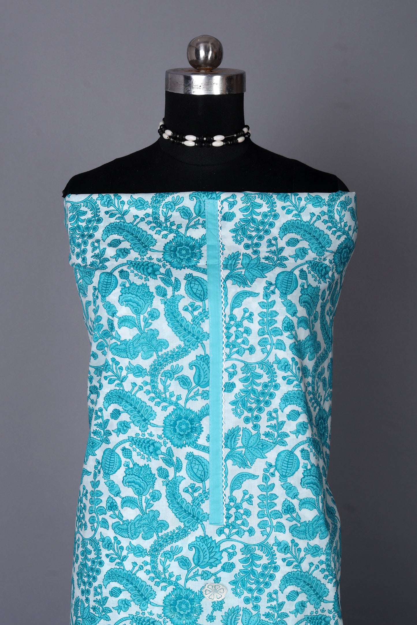 Teal Treasure Designer Unstitched Suit Set