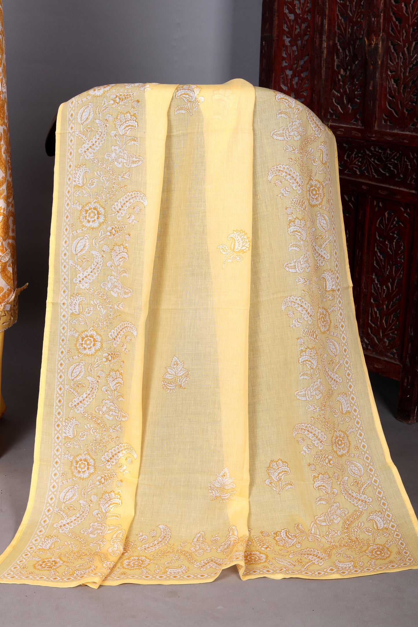 Haldi Yellow Treasure Designer Unstitched Suit Set