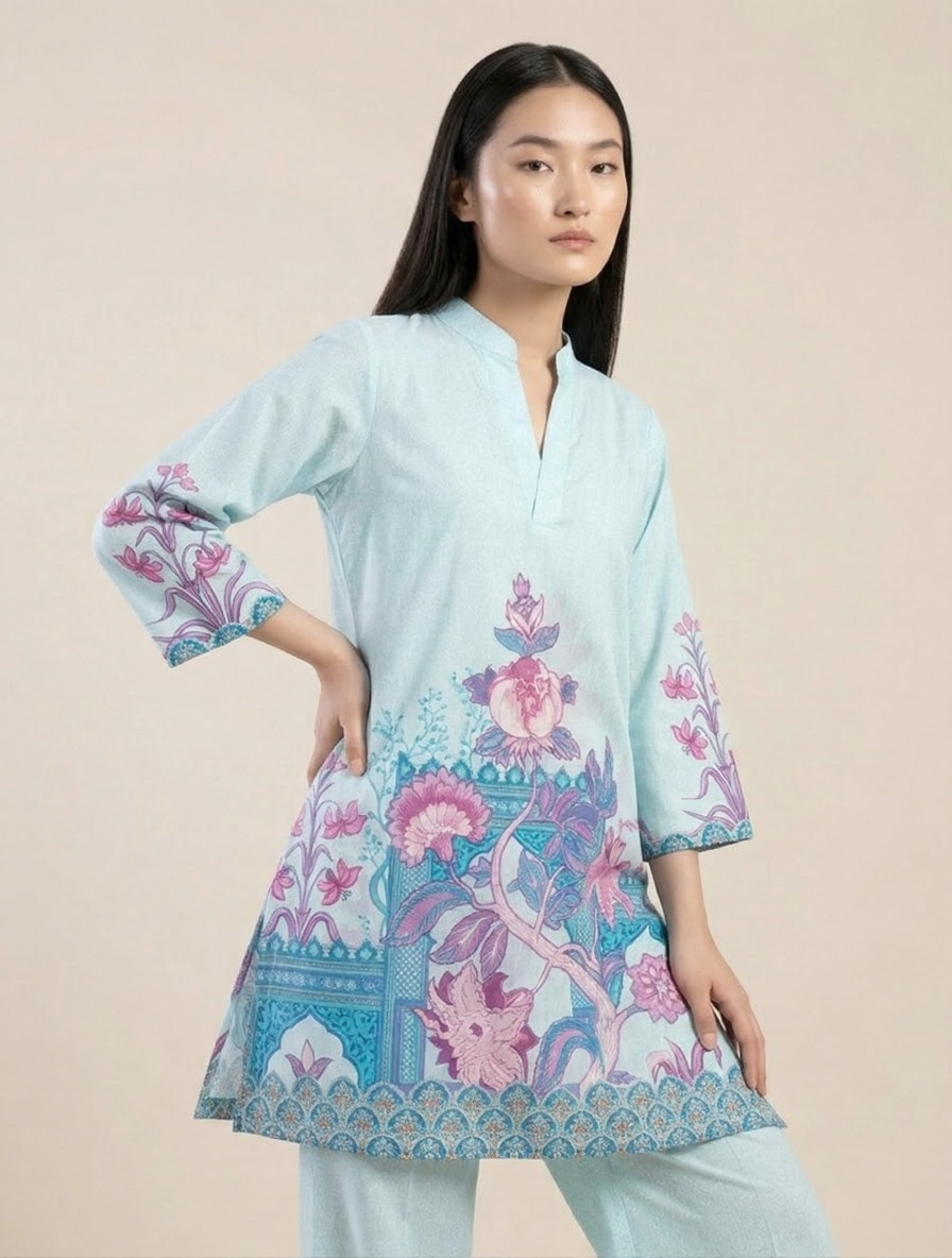 Sky Bloom Pure Cotton Co-Ord Set