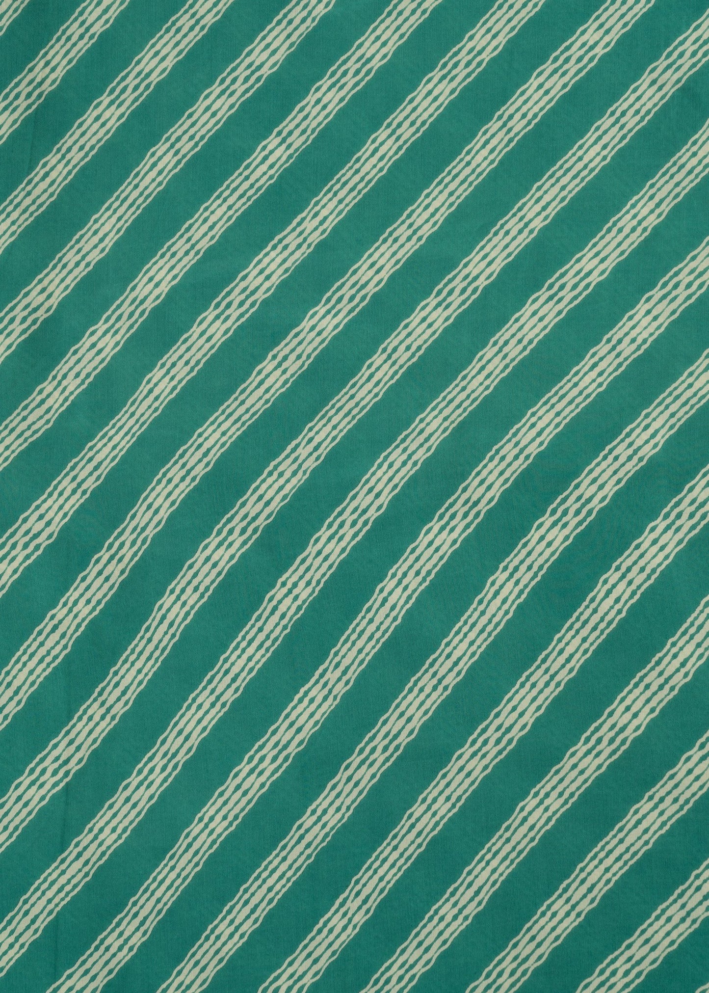 Sea Green & Off White Pure Modal Satin Printed Fabric