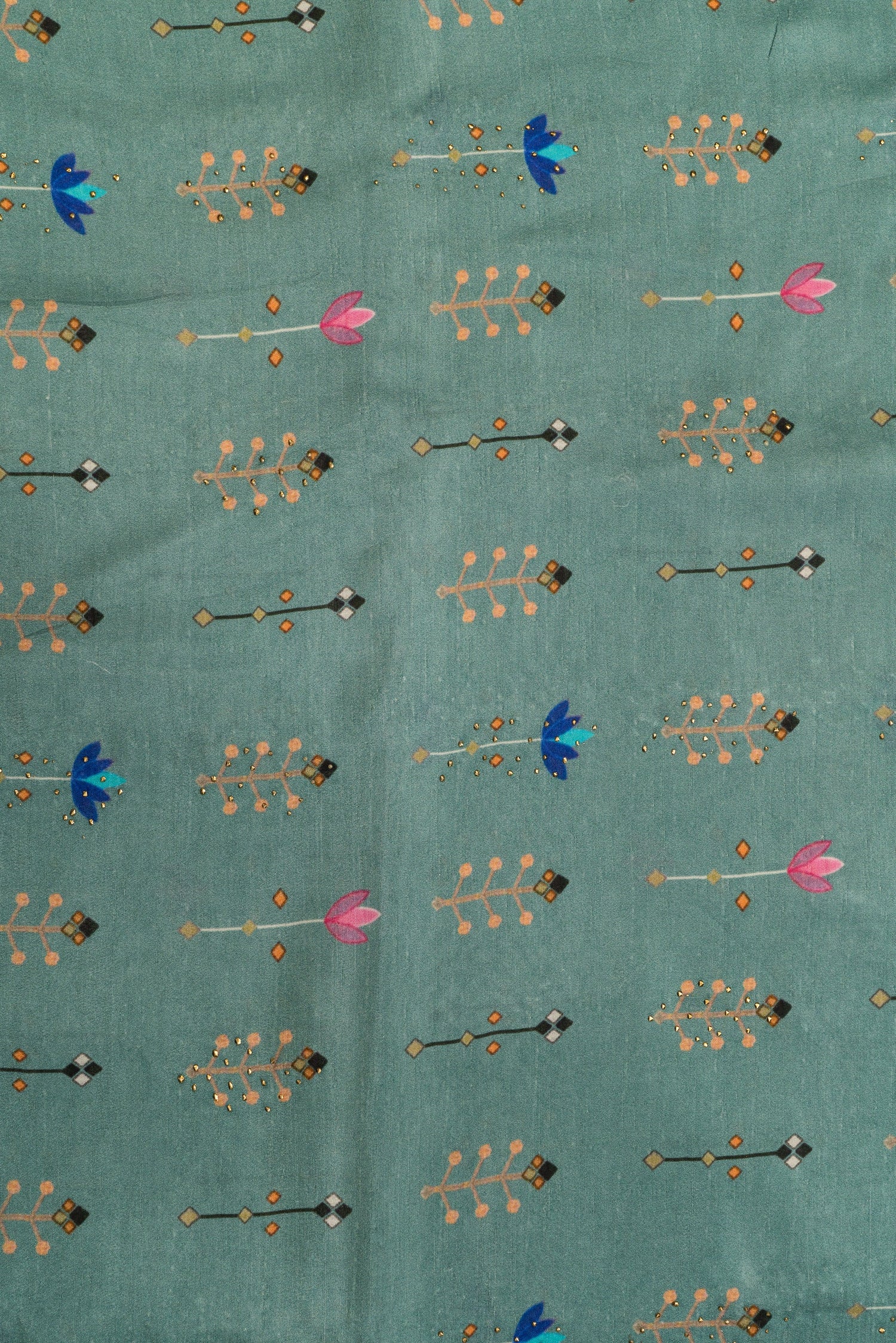 Tussar Silk printed fabric