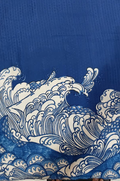 Russian silk Self Jacquard Printed Fabric (Width 44”)