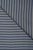 Blue Dual Stripes Handloom Cotton Shirting Fabric (Width 44 Inches)