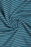 Teal Stripes Pure Soft Linen Shirting Fabric (Width 44 Inches)