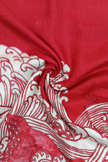 Russian silk Self Jacquard Printed Fabric (Width 44”)
