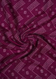 Unisex Purple Chevron Pure Russian Silk Kurta Fabric & White Pure Cotton Pyjama Fabric (2.5 Meters)