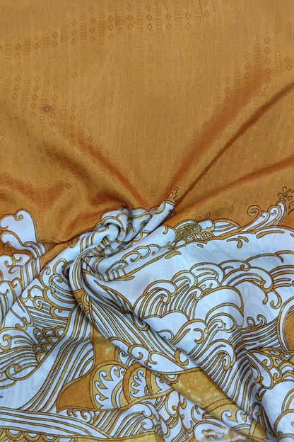 Russian silk Self Jacquard Printed Fabric (Width 44”)