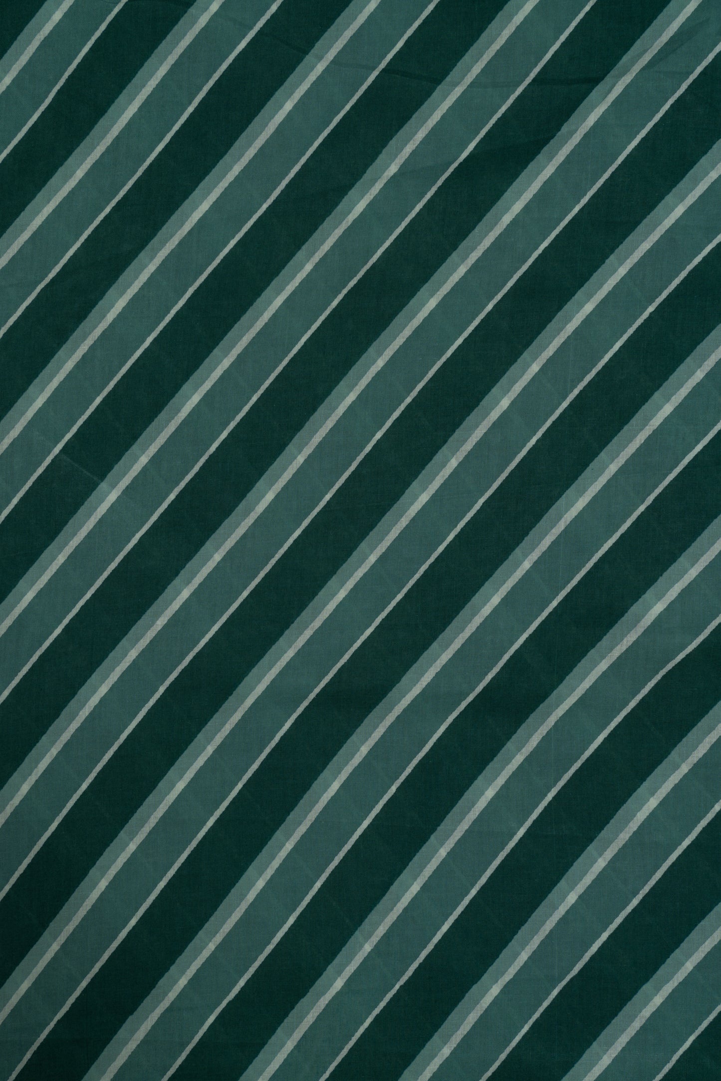 Unisex Green Stripes Pure Cotton Kurta Fabric & White Pure Cotton Pyjama Fabric (2.5 Meters)