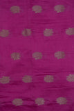 Hot Pink Golden Zari Woven Pure Chanderi Cotton Kurta Fabric & White Pure Cotton Pyjama Fabric (2.5 Meters)