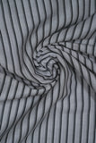 Black Thick Stripes Pure Soft Linen Shirting Fabric (Width 44 Inches)