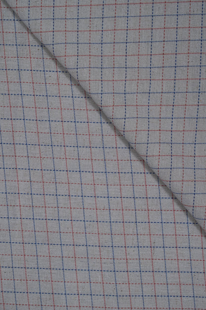 Classic Multi Stripes Handloom Cotton Shirting Fabric (Width 44 Inches)