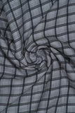 Black Checks Pure Soft Linen Shirting Fabric (Width 44 Inches)