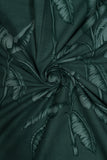 Unisex Leaf Green Printed Pure Soft Cotton Kurta Fabric & White Pure Cotton Pyjama Fabric (2.5 Meters)