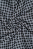 Black Mini Checks Pure Soft Linen Shirting Fabric (Width 44 Inches)