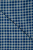 Classic Blue Mini Checks Handloom Cotton Shirting Fabric (Width 44 Inches)