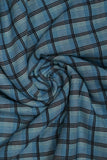 Blue Color Big Checks Handloom Cotton Shirting Fabrics (Width 44 Inches)