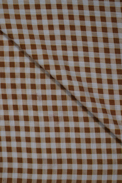 Yellow Mini Checks Soft Linen Fabric